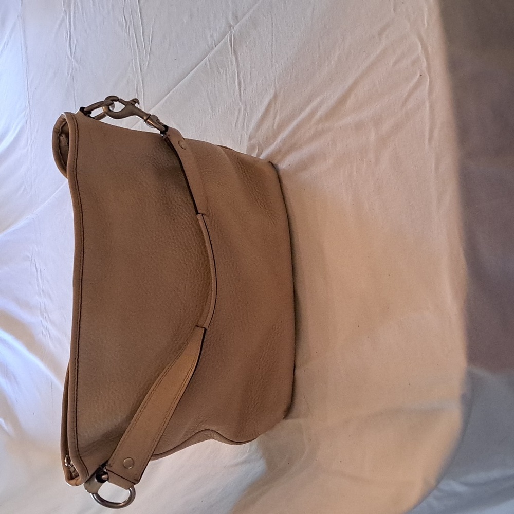 Coach Sarah Pebbled Leather Hobo in Yellow/Taupe - Picture 4 of 9